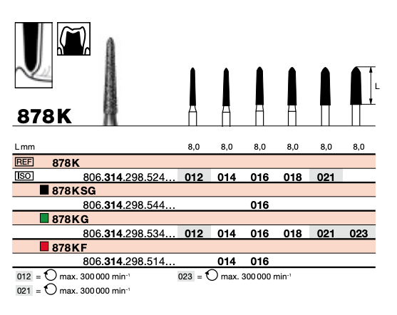 Diamond Burs 018 (UN)