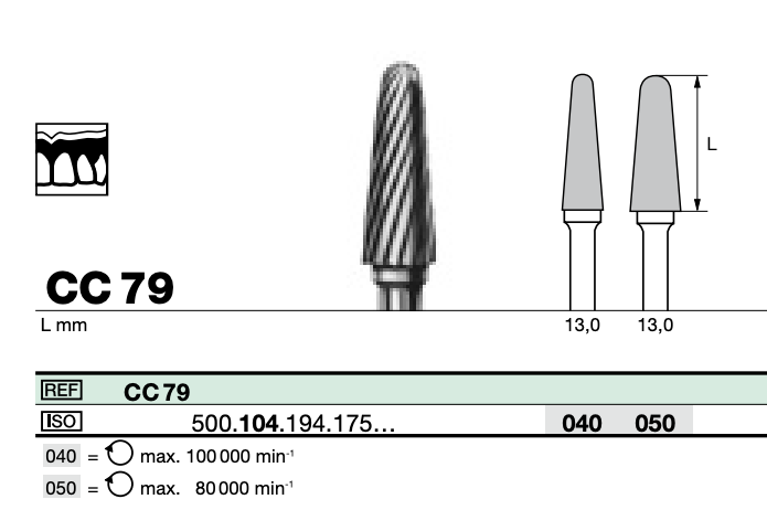 TC Cutter Tapered Round 070